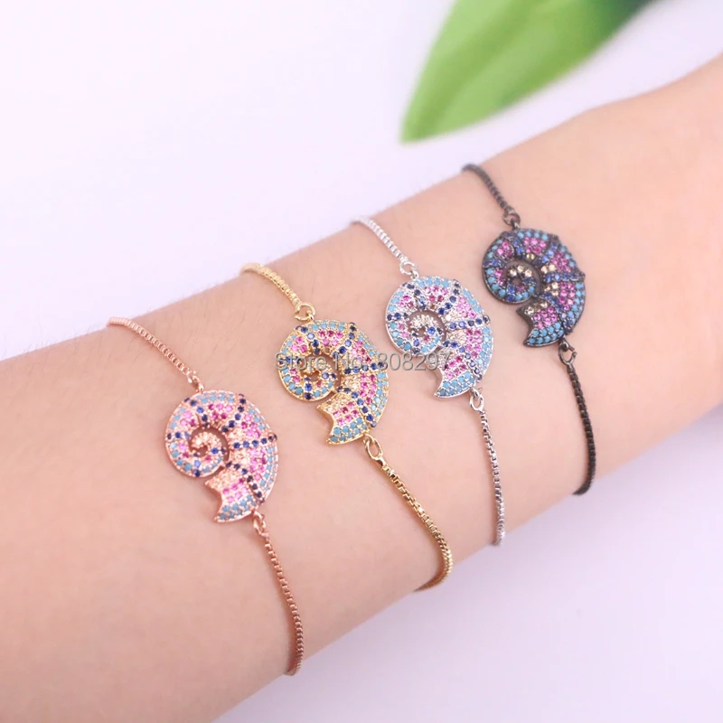 10Pcs Micro pave setting CZ Snail Adjustable Bracelets for Women Fashion Jewelry
10Pcs Micro pave setting CZ Snail Adjustable Bracelets for Women Fashion Jewelry