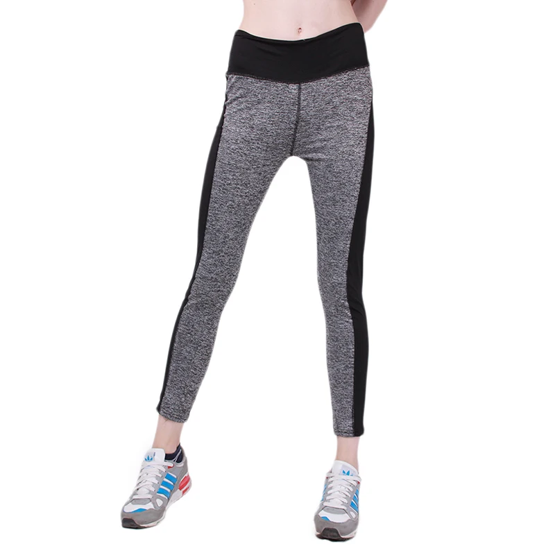 Женские эластичные леггинсы для фитнеса с эффектом пуш-ап брюки серого и черного