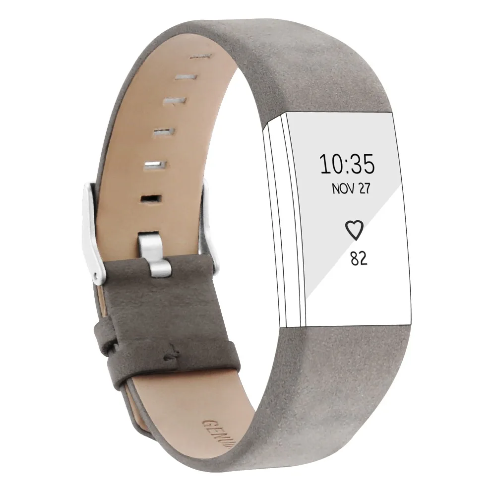 Сменный ремешок для Fitbit Charge 2 браслет с пульсометром мягкий из натуральной кожи
