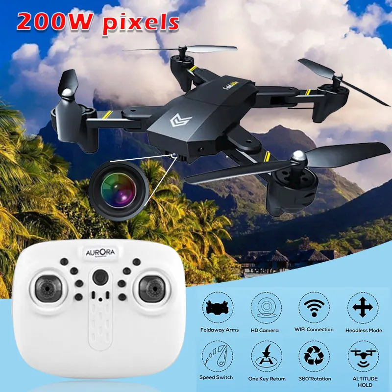 

Lensoul S25 Headless Mode Quadcopter 2.4GHz 4 Axis gyro 2MP 720P HD WIFI camera fixed high folding FPV Drone Aircraft Helicopter