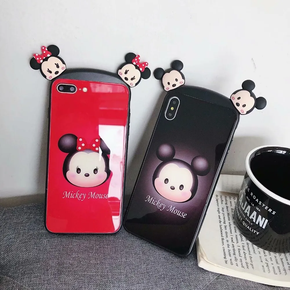 For iphone X 6 6s 7 8 plus Case luxury 3D Cute Minnie Mickey Tempered Glass phone Cases For iphone XS MAX XR Back Cover coque
For iphone X 6 6s 7 8 plus Case luxury 3D Cute Minnie Mickey Tempered Glass phone Cases For iphone XS MAX XR Back Cover coque