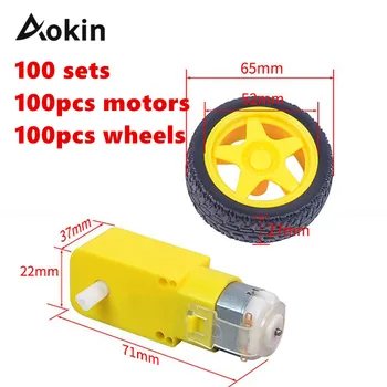 100 SETS TT Motor 130motor with the wheel TT motor 65mm wheel Smart Car Robot Gear Motor for Arduino DC 3V-6V DC Gear Motor
100 SETS TT Motor 130motor with the wheel TT motor 65mm wheel Smart Car Robot Gear Motor for Arduino DC 3V-6V DC Gear Motor