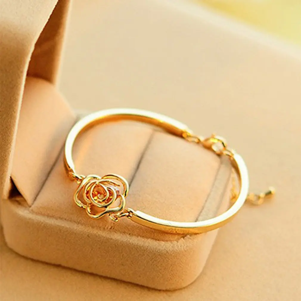 Fashion Women Beautiful Rose Flower Charm Bracelets Adjustable Ladies Wedding Bridal Bracelet Bangle Jewelry
Fashion Women Beautiful Rose Flower Charm Bracelets Adjustable Ladies Wedding Bridal Bracelet Bangle Jewelry