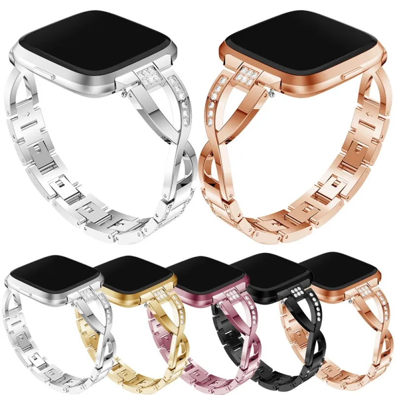 Alloy Crystal Watch Strap For Fit bit Versa Replacement Band Rose Gold Black Silver Special Design Bracelet Wristband Women Men
Alloy Crystal Watch Strap For Fit bit Versa Replacement Band Rose Gold Black Silver Special Design Bracelet Wristband Women Men
