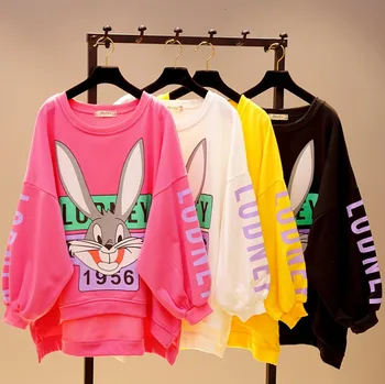 2019 Cartoon Rabbit Print Round Collar Long Sleeve Pullover Shirt Women Student Bat Sleeve shirt Big Size Sweatshirt Hoodies
2019 Cartoon Rabbit Print Round Collar Long Sleeve Pullover Shirt Women Student Bat Sleeve shirt Big Size Sweatshirt Hoodies