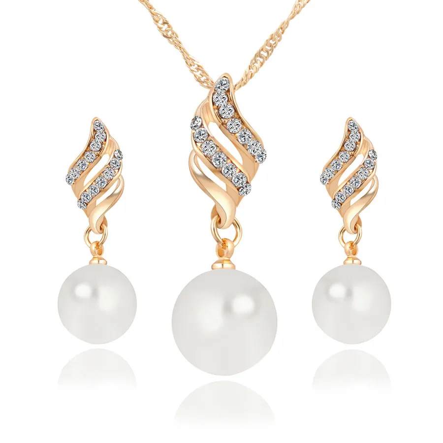 2018 Fashion Pearl Jewelry Sets Women Imitation Golden Crystal Earrings Necklace Set Wedding Accessories Jewellery Indian Jewelr
2018 Fashion Pearl Jewelry Sets Women Imitation Golden Crystal Earrings Necklace Set Wedding Accessories Jewellery Indian Jewelr