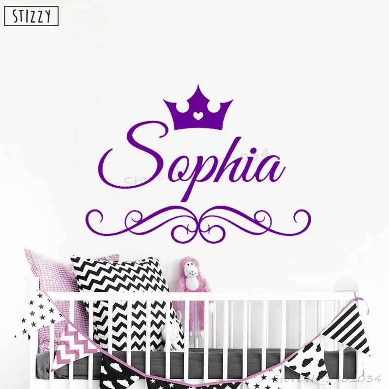STIZZY Wall Decal Princess Crown Personalized Name Vinyl Wall Stickers Custom Girls Name Nursery Decoration Birthday Decor B726
STIZZY Wall Decal Princess Crown Personalized Name Vinyl Wall Stickers Custom Girls Name Nursery Decoration Birthday Decor B726