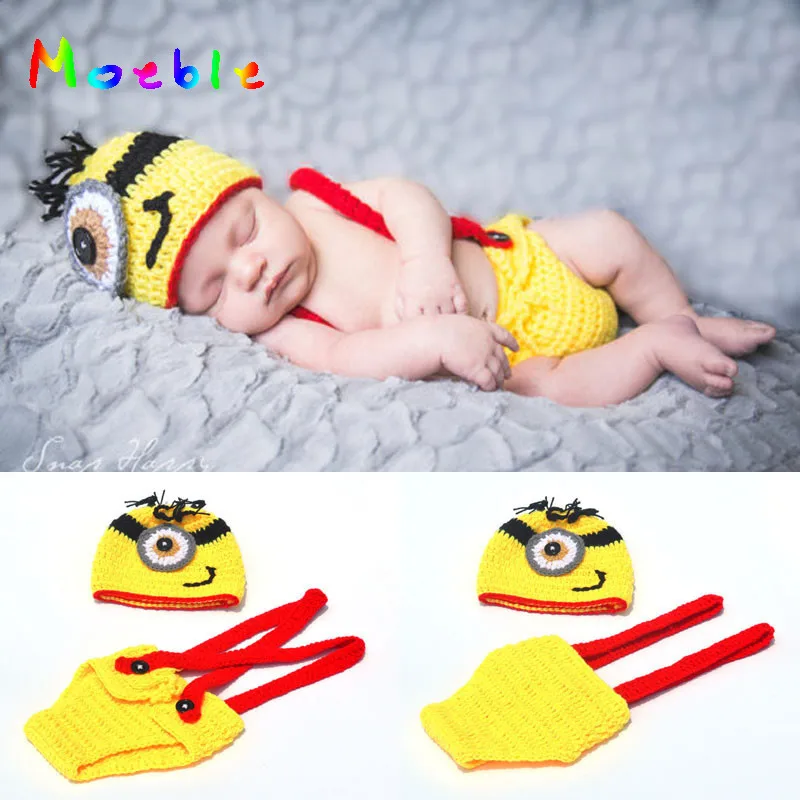 New Arrival Crochet Minions Clothing Set Newborn Baby Cartoon Photo Photography Props Knitted Baby Hat Winter 1set MZS-16039
New Arrival Crochet Minions Clothing Set Newborn Baby Cartoon Photo Photography Props Knitted Baby Hat Winter 1set MZS-16039