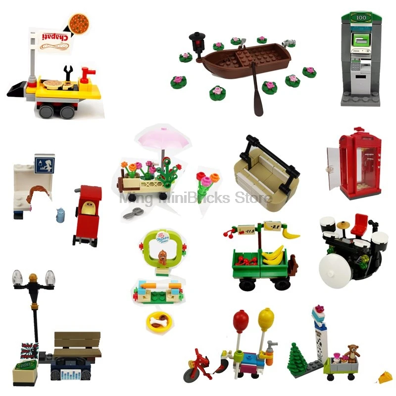 Legoing moc creator city series telephone booth Drum boat Baby carriage Fruit cotton candy DIY Blocks sets Kid Toy Legoings city
Legoing moc creator city series telephone booth Drum boat Baby carriage Fruit cotton candy DIY Blocks sets Kid Toy Legoings city