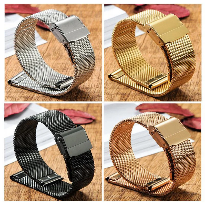 neway Stainless Steel Watch Band Milanese Strap Wrist Watchband Safety Buckle Black Rose Gold Silver 14mm 16mm 18mm 20mm 22mm
neway Stainless Steel Watch Band Milanese Strap Wrist Watchband Safety Buckle Black Rose Gold Silver 14mm 16mm 18mm 20mm 22mm