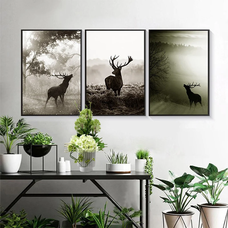 Nordic Style Animals Deer Forest Scenery Canvas Paintings Modular Wall Pictures for Living Room Modern Home Decoration Unframed
Nordic Style Animals Deer Forest Scenery Canvas Paintings Modular Wall Pictures for Living Room Modern Home Decoration Unframed