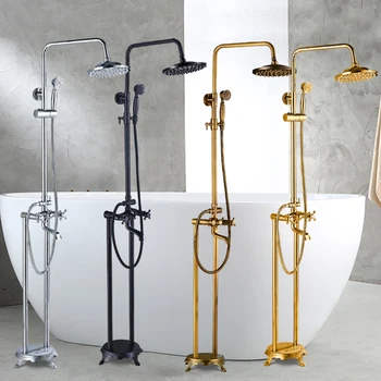 Floor Mounted Free Standing Bathroom Tub Faucet Rainfall Shower Head Hand Shower Systom Tub Spout Mixer Tap 2 Handle
Floor Mounted Free Standing Bathroom Tub Faucet Rainfall Shower Head Hand Shower Systom Tub Spout Mixer Tap 2 Handle