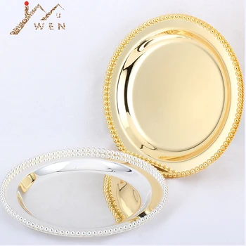 Luxury Silver / Gold Charger Plates Metal Tray 25 CM/ 9.8" Round Nut Plates/ Sweet/ Cake Plates For home Christmas Decoration
Luxury Silver / Gold Charger Plates Metal Tray 25 CM/ 9.8" Round Nut Plates/ Sweet/ Cake Plates For home Christmas Decoration