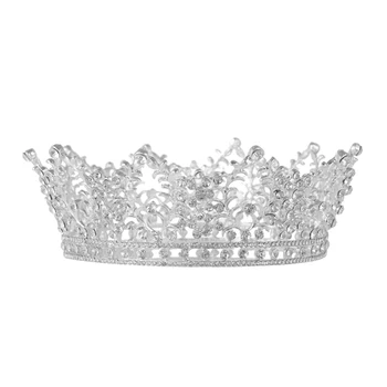 Vintage Crystal Rhinestone Bridal Crown Bling Crystal Queen Tiara with Side Comb Glittering Jewelries Decoration
Vintage Crystal Rhinestone Bridal Crown Bling Crystal Queen Tiara with Side Comb Glittering Jewelries Decoration
