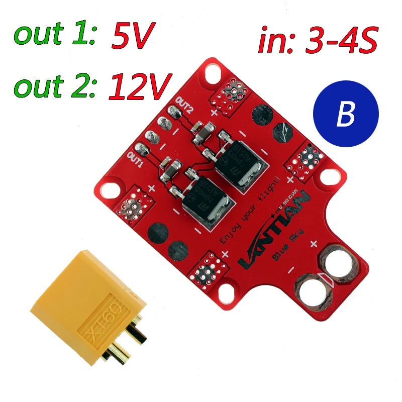 XT60 PDB Power Distribution Board With 5V/ 12V Output For Martian QAV Drone Quadcopter 250
XT60 PDB Power Distribution Board With 5V/ 12V Output For Martian QAV Drone Quadcopter 250