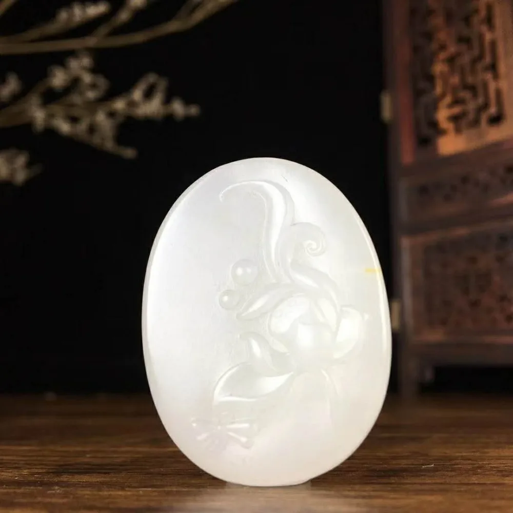 J29#Hetian jade white pendant quality and moist | Украшения и аксессуары
