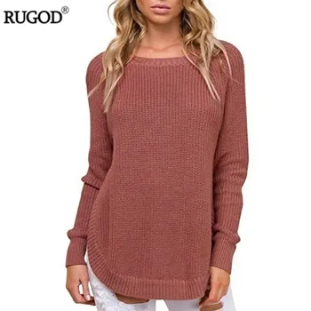 RUGOD 2018 New Elegant Split Hem Long Sleeve Pullover Women Fashion Autumn Winter Loose Knitted Sweater Warm Casual Jumper Tops
RUGOD 2018 New Elegant Split Hem Long Sleeve Pullover Women Fashion Autumn Winter Loose Knitted Sweater Warm Casual Jumper Tops