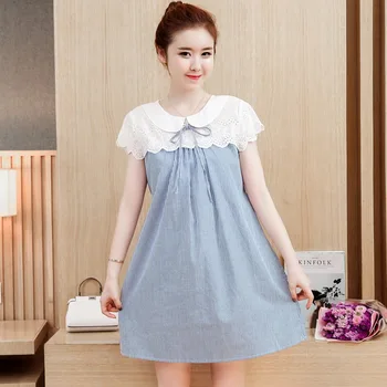 2019 pregnant women doll collar Korean fashion lace stitching stripes small fresh maternity dress pregnancy skirt
2019 pregnant women doll collar Korean fashion lace stitching stripes small fresh maternity dress pregnancy skirt