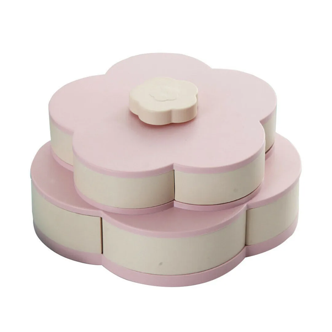 Petal Shape 5 Grids Snacks Storage Box Flower Shape Rotating Candy Box 2 Layer Serving Tray Dried Fruit Nut Plate For Gathering
Petal Shape 5 Grids Snacks Storage Box Flower Shape Rotating Candy Box 2 Layer Serving Tray Dried Fruit Nut Plate For Gathering