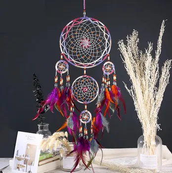 Feather Crafts Dream Catcher Brown Wind Chimes Handmade Indian Dreamcatcher Net for Wall Hanging Home Decoration
Feather Crafts Dream Catcher Brown Wind Chimes Handmade Indian Dreamcatcher Net for Wall Hanging Home Decoration