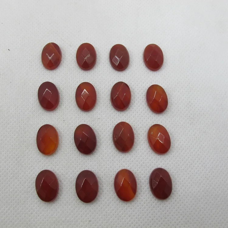 

Natural Red Agate Carnelian Bead Cabochon 10x14mm Facted Oval Gem stone Jewelry Cabochon 5pcs/lot