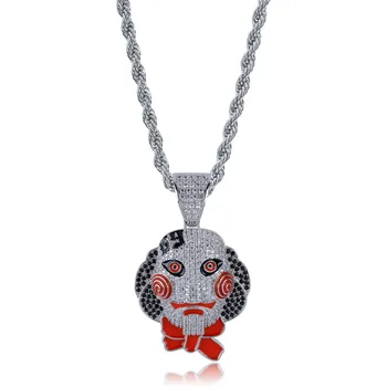 BNRESALE Hip Hop Micro Pave Quavo Choker Full Iced Out Movie Saw Pendent Necklace Present Bling Bling Rapper Jewelry with Box
BNRESALE Hip Hop Micro Pave Quavo Choker Full Iced Out Movie Saw Pendent Necklace Present Bling Bling Rapper Jewelry with Box