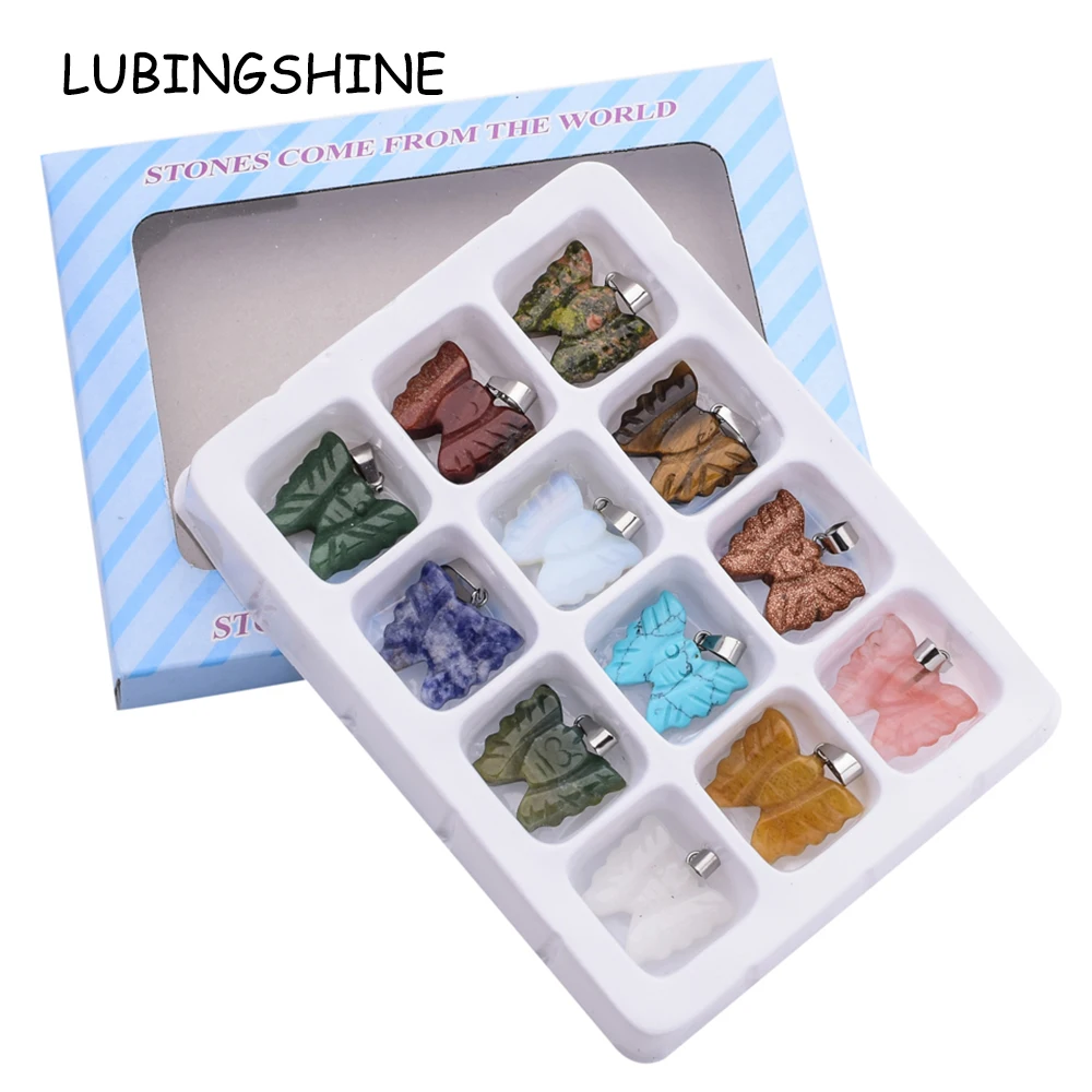 Natural Stone Butterfly Elephant Charms Pendant for DIY Necklace Jewelry Making Accessories Women Men 12pcs/lot
Natural Stone Butterfly Elephant Charms Pendant for DIY Necklace Jewelry Making Accessories Women Men 12pcs/lot