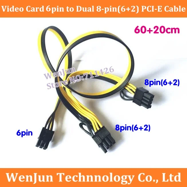1PCS High Quality 6Pin Male to Dual 8Pin(2+6) Male PCI-E GPU Extension Power Cable Y-Type Ribbon Cable 20cm+60cm
1PCS High Quality 6Pin Male to Dual 8Pin(2+6) Male PCI-E GPU Extension Power Cable Y-Type Ribbon Cable 20cm+60cm