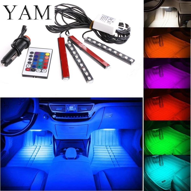 DC12V Car RGB LED DRL Strip Light Car Wireless Auto Remote Control Decorative Flexible LED Strip Interior Atmosphere Lamp Kit
DC12V Car RGB LED DRL Strip Light Car Wireless Auto Remote Control Decorative Flexible LED Strip Interior Atmosphere Lamp Kit