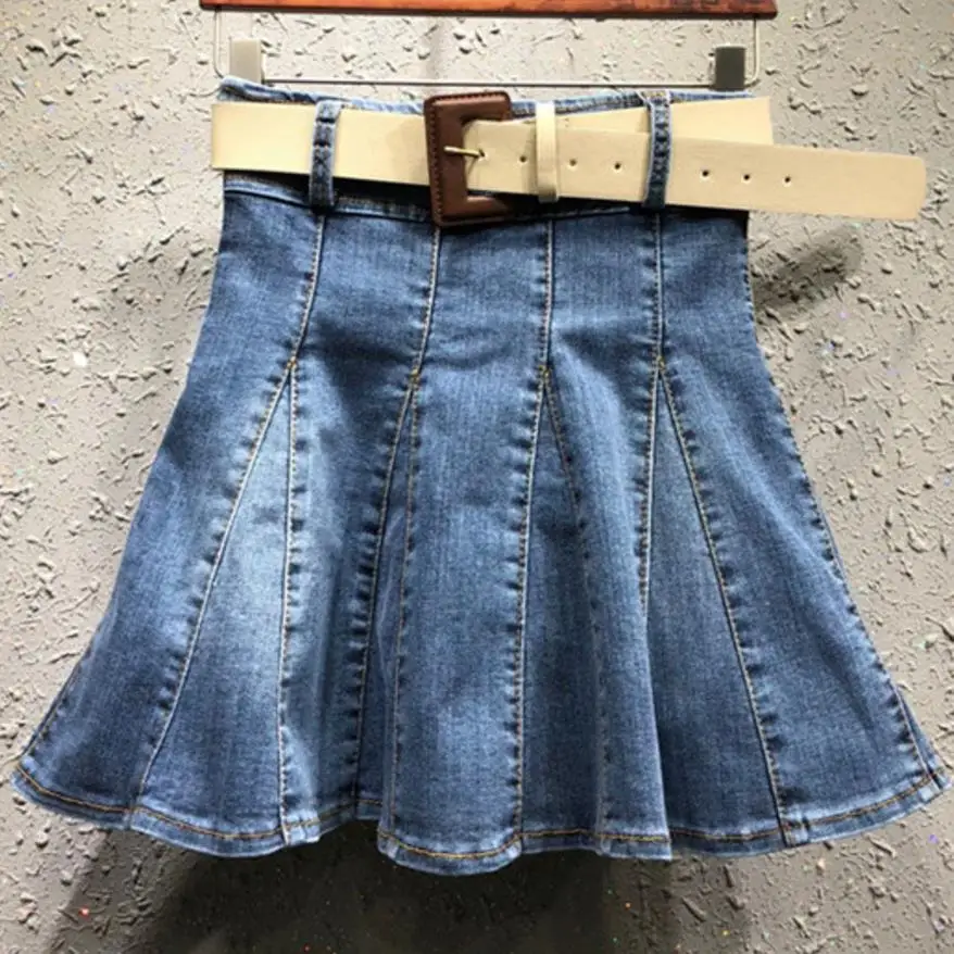 2018 летняя модная Мини Короткая юбка женская джинсовая Эластичная Высокая талия