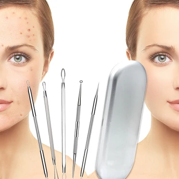 5 pcs Pimple Comedone Extractor Tools Kit Beauty Facial Care Supplies Stainless Steel Blackhead Remover Extractor Comedone Tools
5 pcs Pimple Comedone Extractor Tools Kit Beauty Facial Care Supplies Stainless Steel Blackhead Remover Extractor Comedone Tools