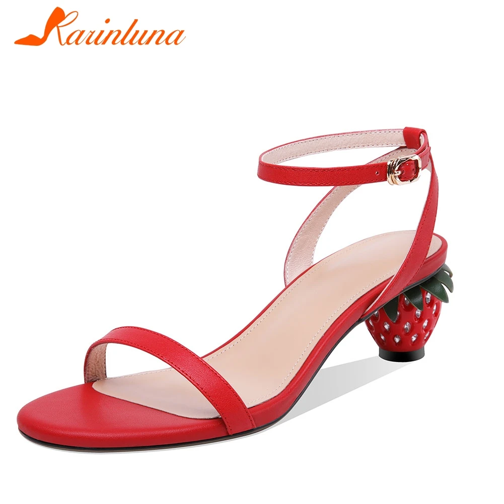 KARINLUNA Women Shoes Size 33-40 Genuine Leather Ankle Strap Fashion Sweet Strawberry Heels Summer Party Sandals Shoes Woman
KARINLUNA Women Shoes Size 33-40 Genuine Leather Ankle Strap Fashion Sweet Strawberry Heels Summer Party Sandals Shoes Woman