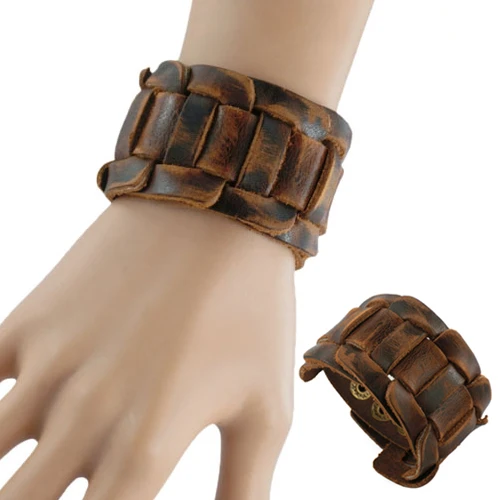 BLUELANS Retro Weave Genuine Leather bracelet Men's Braid Bangle Snaps Fastener Cuff charm Bracelet Fashion jewelry gift
BLUELANS Retro Weave Genuine Leather bracelet Men's Braid Bangle Snaps Fastener Cuff charm Bracelet Fashion jewelry gift