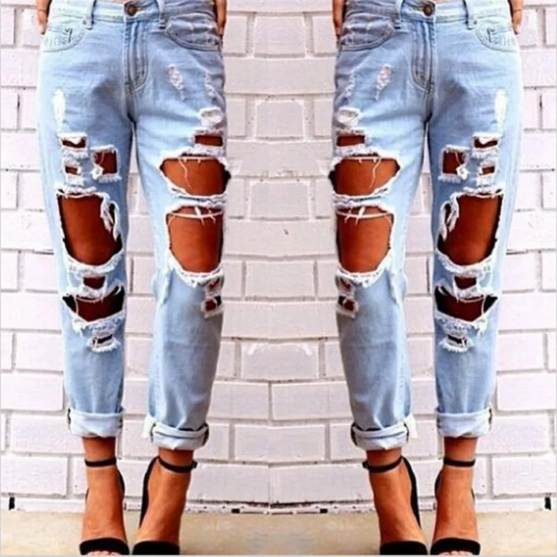 Boyfriend Hole Ripped Jeans Women Pants Cool Denim Vintage Straight Jeans for Girl Mid Waist Casual Pants Female
Boyfriend Hole Ripped Jeans Women Pants Cool Denim Vintage Straight Jeans for Girl Mid Waist Casual Pants Female