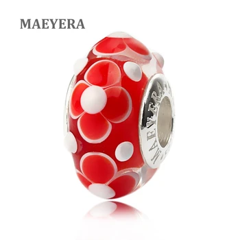 MAEYERA 925 Sterling Silver Lampwork Beads Red Petals Murano Glass Beads For European Charm Bracelet Jewelry 920257
MAEYERA 925 Sterling Silver Lampwork Beads Red Petals Murano Glass Beads For European Charm Bracelet Jewelry 920257
