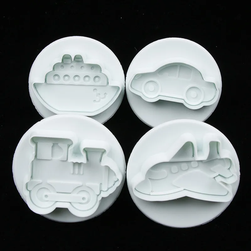 4PCS/set Airplane, Vehicle,Tank, Car Shape Plastic Biscuit Cookie Cutters Fondant Pastry Mold Cake Decorating Tools Candy Molds
4PCS/set Airplane, Vehicle,Tank, Car Shape Plastic Biscuit Cookie Cutters Fondant Pastry Mold Cake Decorating Tools Candy Molds
