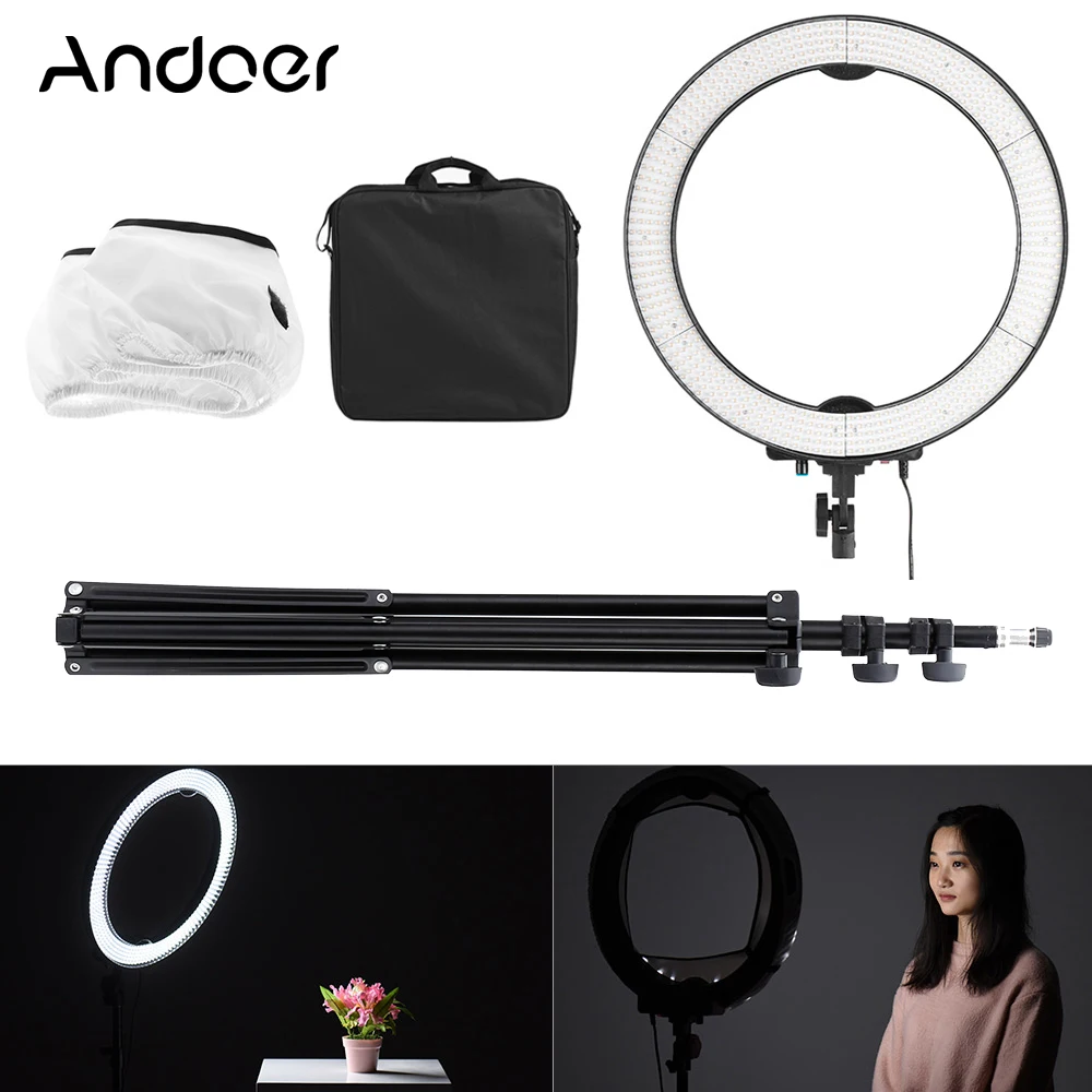 Andoer LA-650D 18inch 36W 5600K Daylight 600LED Ring Light Dimmable LED Light for DSLR Camera Smartphone Youtube Shooting Makeup
Andoer LA-650D 18inch 36W 5600K Daylight 600LED Ring Light Dimmable LED Light for DSLR Camera Smartphone Youtube Shooting Makeup