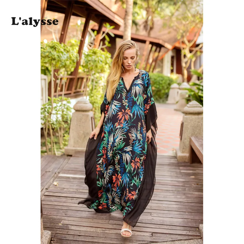 LALYSSE Plus Size Women Long Dress Boho Casual Beach Dress V-neck Print Summer Bohemian Dress Batwing Sleeve Loose Comfortable
LALYSSE Plus Size Women Long Dress Boho Casual Beach Dress V-neck Print Summer Bohemian Dress Batwing Sleeve Loose Comfortable