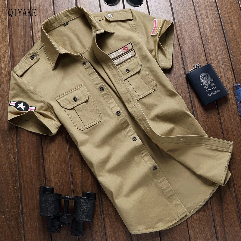 Promotion Plus Size M-6XL classics men's military uniform style Shirt Casual short sleeved shirts 100% Cotton Loose Men Top
Promotion Plus Size M-6XL classics men's military uniform style Shirt Casual short sleeved shirts 100% Cotton Loose Men Top