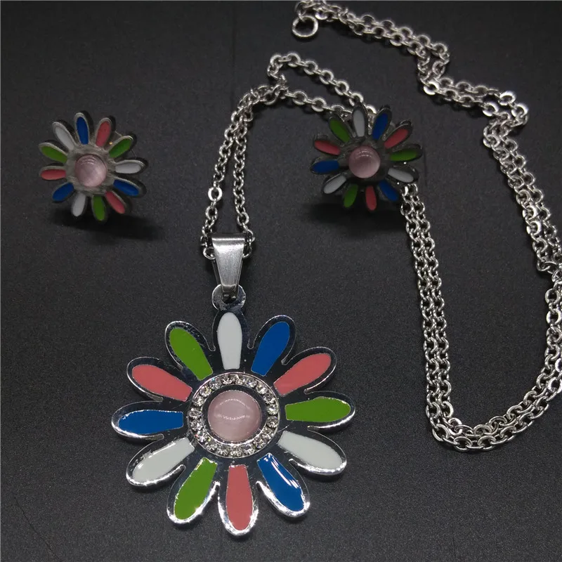 Flower Silver Color Stainless Steel Jewelry Sets for Women Statement Earrings Necklace Jewellery Sets Gift conjunto de joyas
Flower Silver Color Stainless Steel Jewelry Sets for Women Statement Earrings Necklace Jewellery Sets Gift conjunto de joyas