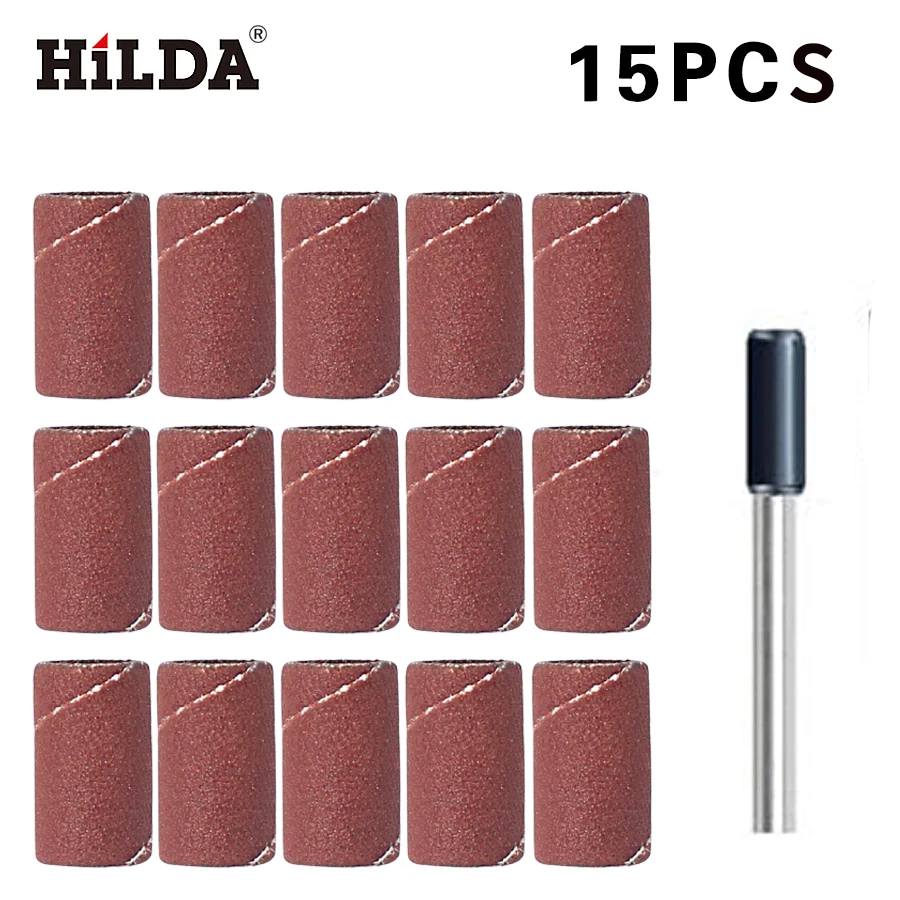 Image HILDA 15 PCS Sanding Band 8.5mm with drum sander dremel accessories Fits for Dremel Rotary Tools dremel