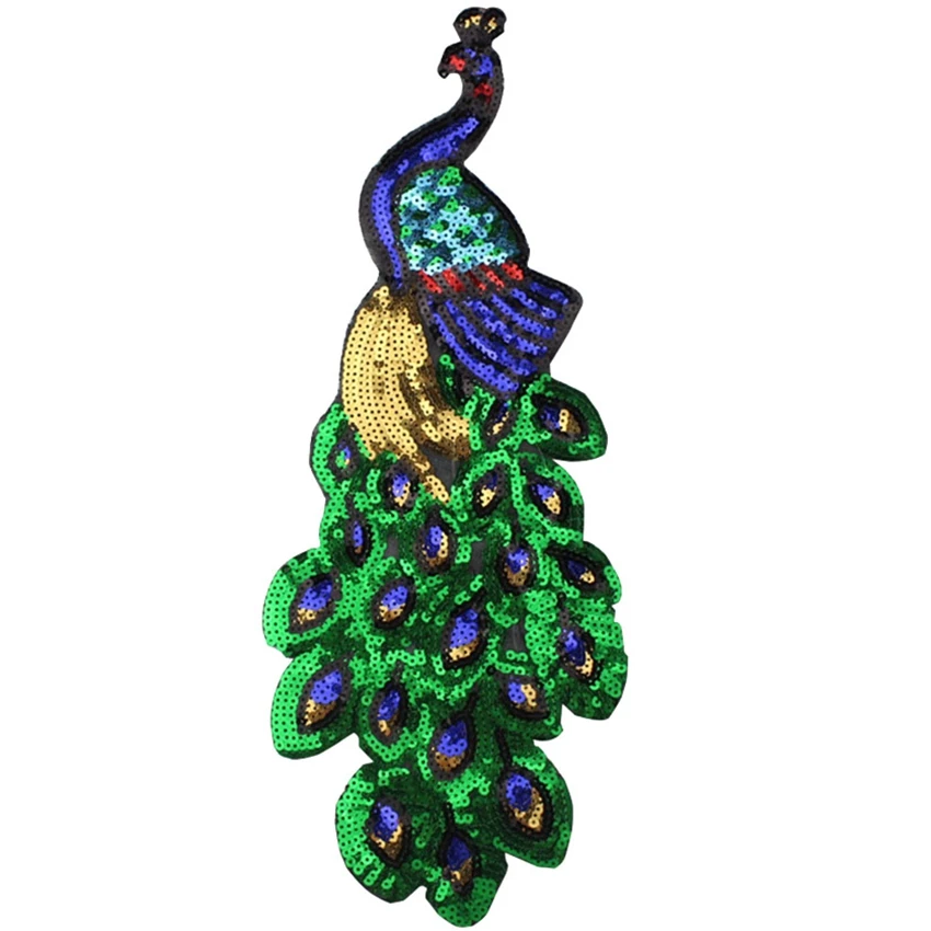 1 Pcs large Size Embroidery Colorful Sequin Peacock Applique Iron On Patches DIY Craft for T-shirt Jeans Clothes Decoration
1 Pcs large Size Embroidery Colorful Sequin Peacock Applique Iron On Patches DIY Craft for T-shirt Jeans Clothes Decoration