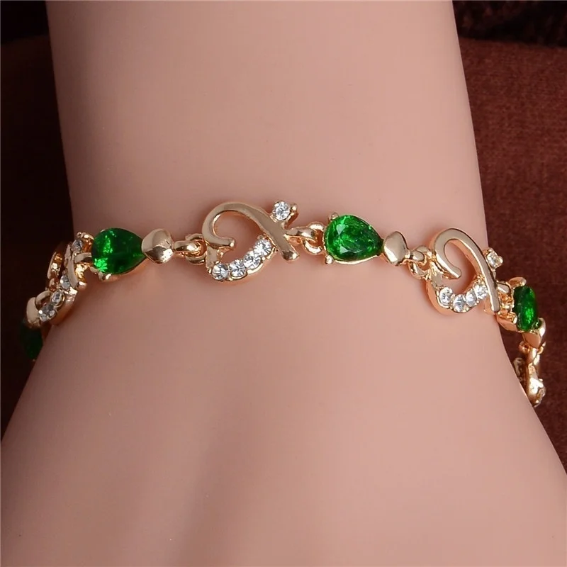 Fashion Women/Lady's fashion Gold Plated Heart 4 Colors Stones Bracelets & Bangles Jewelry
Fashion Women/Lady's fashion Gold Plated Heart 4 Colors Stones Bracelets & Bangles Jewelry