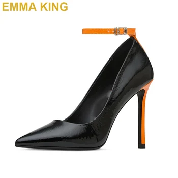 EMMA KING Fashion Women Shoes Sexy Pumps Orange Black Patchwork PU Leather Stiletto Heels Ankle Strap Buckle Woman Party Shoes
EMMA KING Fashion Women Shoes Sexy Pumps Orange Black Patchwork PU Leather Stiletto Heels Ankle Strap Buckle Woman Party Shoes