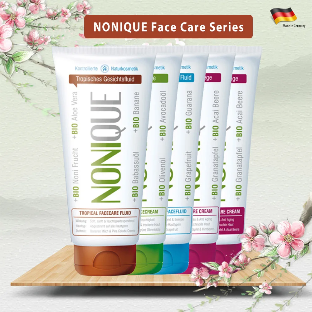 Germany organic NONIQUE face care series, Intensive day Face Cream, Tropical Face Fluid, Luxurious Night Cream with Aloe Vera
Germany organic NONIQUE face care series, Intensive day Face Cream, Tropical Face Fluid, Luxurious Night Cream with Aloe Vera