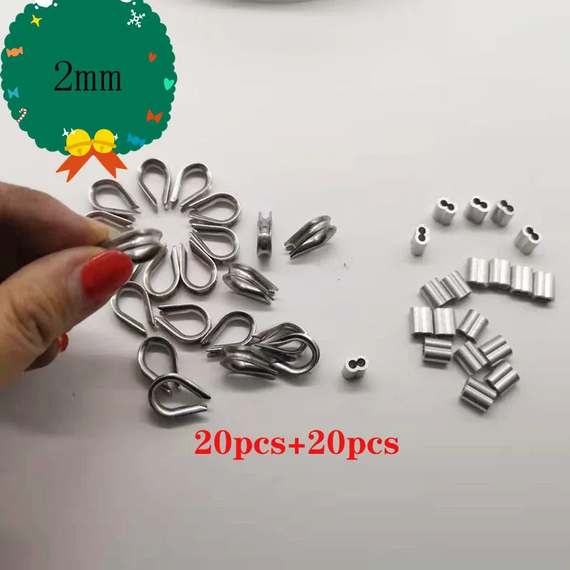 20pcs Diameter 2mm Sleeves Aluminium Oval Double Hole and thimble rope for Crimping Wire Rope
20pcs Diameter 2mm Sleeves Aluminium Oval Double Hole and thimble rope for Crimping Wire Rope