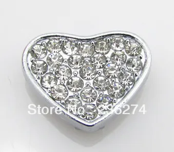 50pcs 8mm heart with Rhinestones Slide Charms Fit Wristband Bracelet Necklace Cord
50pcs 8mm heart with Rhinestones Slide Charms Fit Wristband Bracelet Necklace Cord