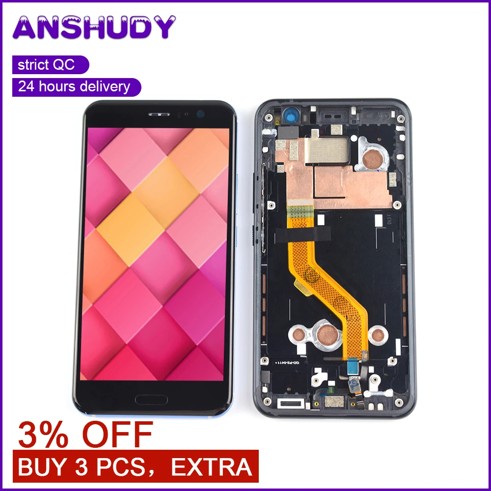 For HTC U11 LCD Display Frame Touch Screen Digitizer Sensor Glass Assembly For HTC U11 Display Screen U-3w U-1w U-3u
For HTC U11 LCD Display Frame Touch Screen Digitizer Sensor Glass Assembly For HTC U11 Display Screen U-3w U-1w U-3u