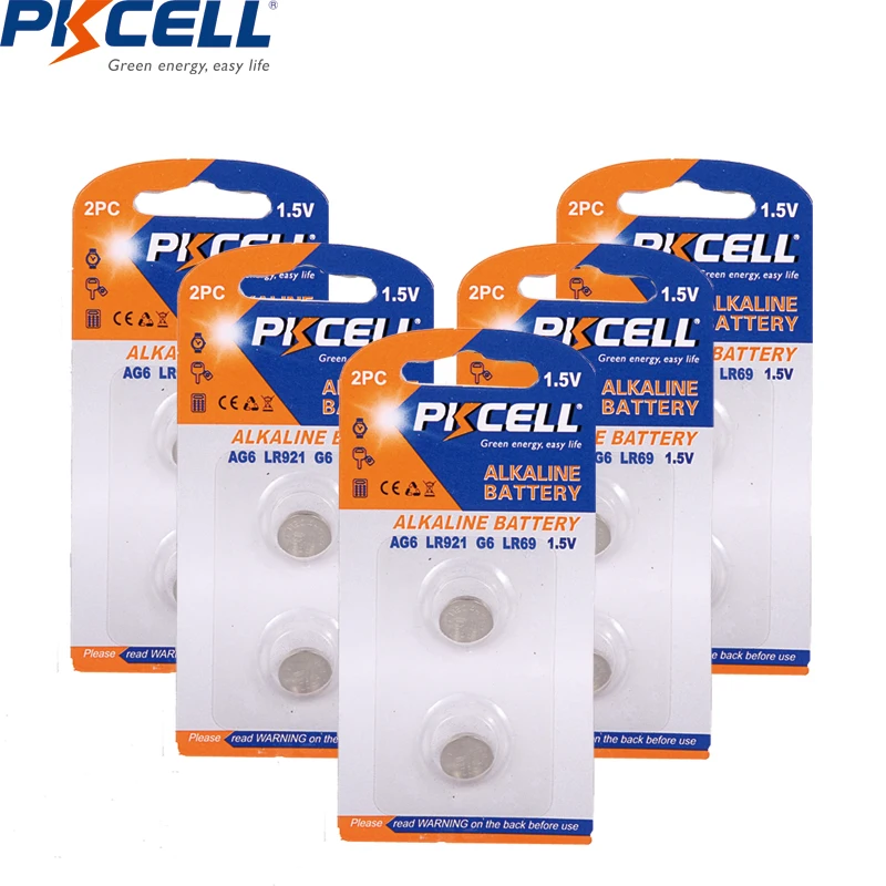 10Pcs PKCELL AG6 Button Cell Coin Battery 32mAh 1.5V 0% Mercury Equal 171 SR920SW LR920 SR927 370 L921 LR69 SR920 for watch
10Pcs PKCELL AG6 Button Cell Coin Battery 32mAh 1.5V 0% Mercury Equal 171 SR920SW LR920 SR927 370 L921 LR69 SR920 for watch