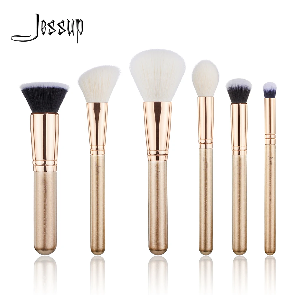 New Jessup 6PCS Golden / Rose Gold Makeup brushes set LARGE POWDER FOUNDATION CONCEALER BLUSH COUNTOUR Make up brush
New Jessup 6PCS Golden / Rose Gold Makeup brushes set LARGE POWDER FOUNDATION CONCEALER BLUSH COUNTOUR Make up brush